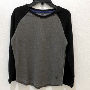 Nautica Boys Long Sleeve Thermal Pullover Shirt - Gray - Small